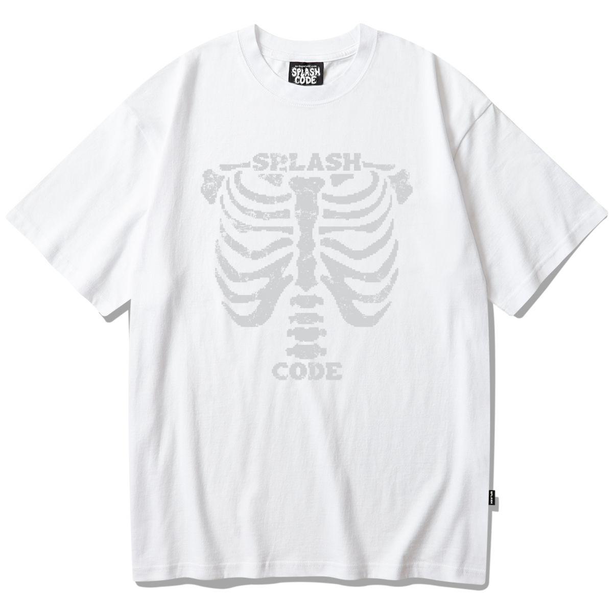 스플래시코드(SPLASHCODE) 반팔 티셔츠 화이트 - 스켈레톤(Skeleton)