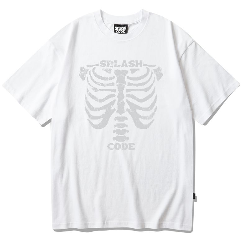 반팔 티셔츠 화이트 - 스켈레톤(Skeleton)