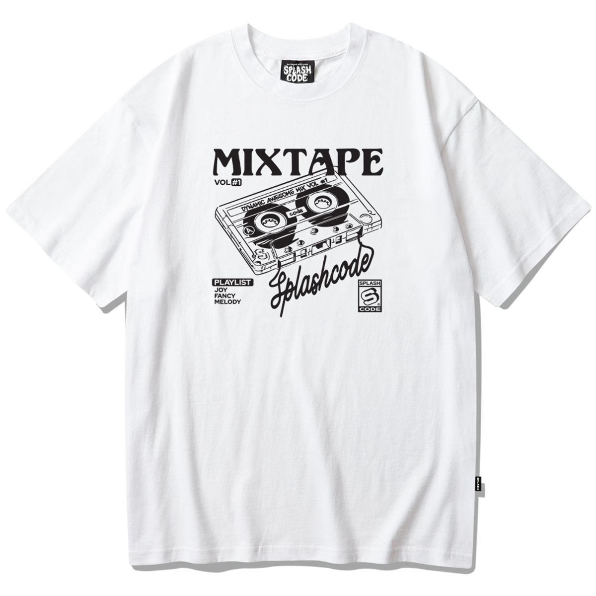 스플래시코드(SPLASHCODE) 반팔 티셔츠 화이트 - 믹스테잎(Mixtape)