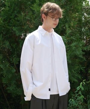 바이오 워시드 오버핏 코튼 셔츠 화이트