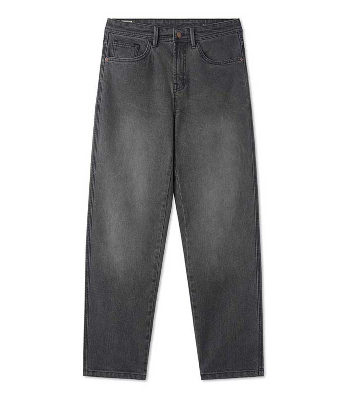 블랙브라운(BLACKBROWN) 디스트로이드 테이퍼드핏 데님 팬츠 [WASHED GRAY]
