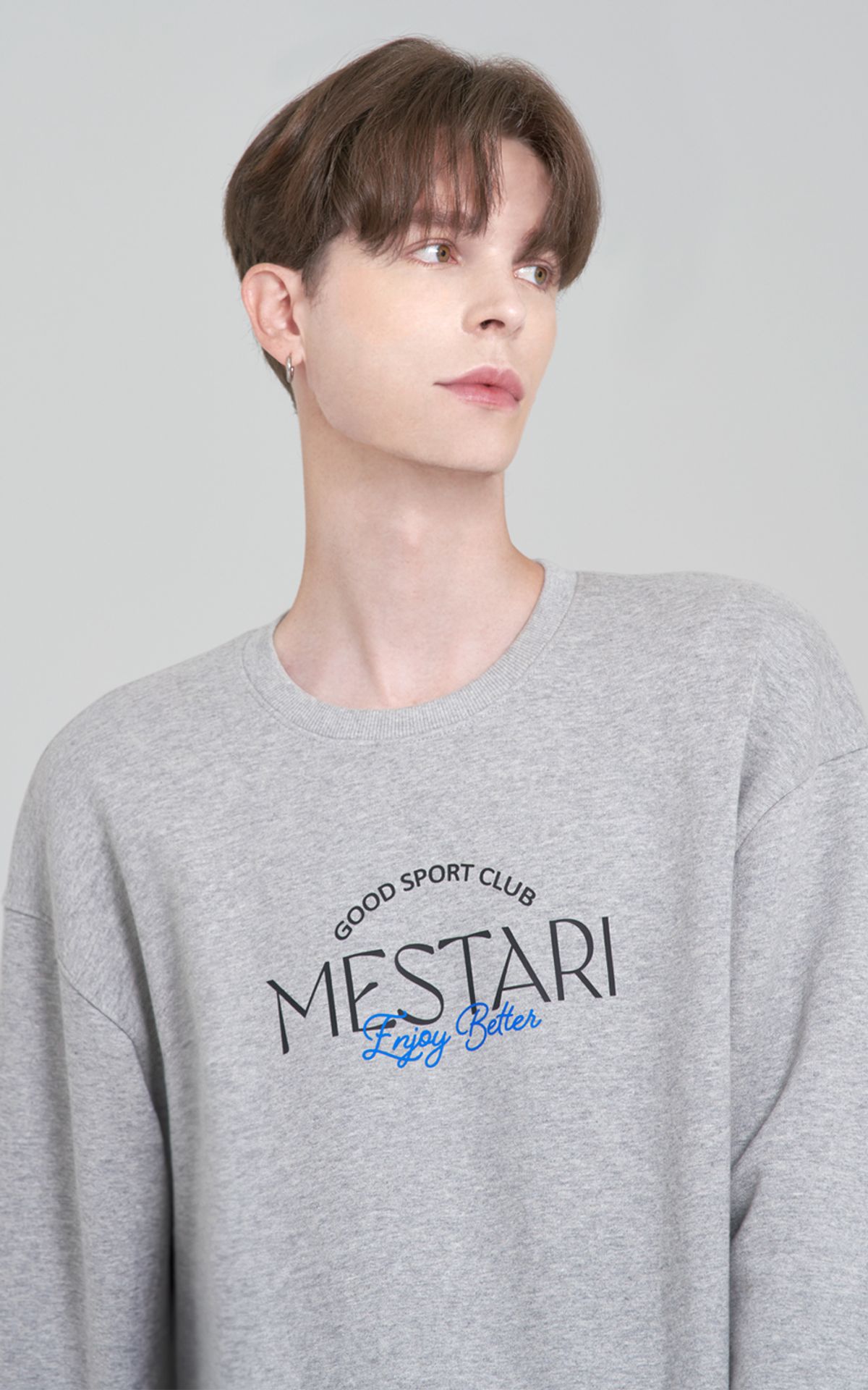 메스타리(MESTARI) 핸드라이팅  남녀공용 SWEATSHIRT(맨투맨) 그레이 ES2007