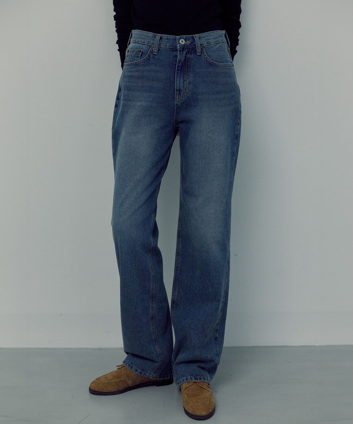 러브어스유(LOVEUSU) Vintage Fade Straight Denim Pants