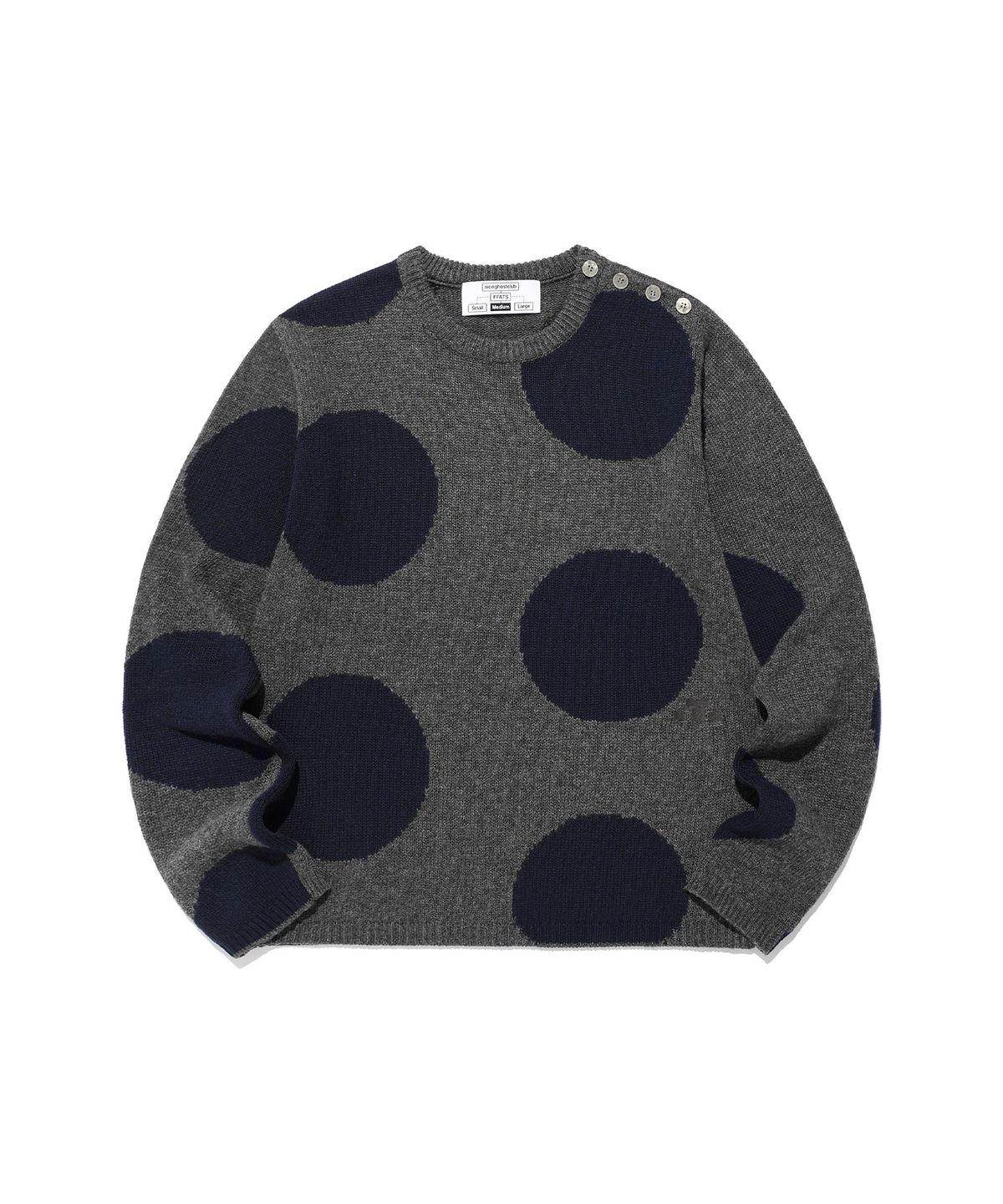 나이스고스트클럽(NICEGHOSTCLUB) FFATS DOT L/S KNIT_CHARCOAL(NG2EFUK610A)