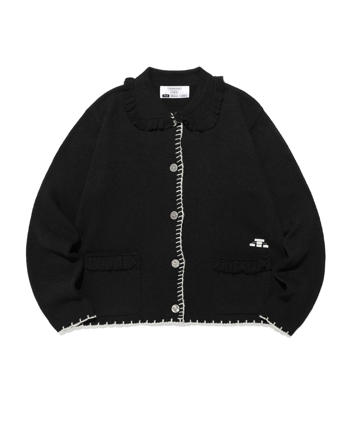 나이스고스트클럽(NICEGHOSTCLUB) FFATS FRILL CARDIGAN_BLACK(NG2EFUK683A)
