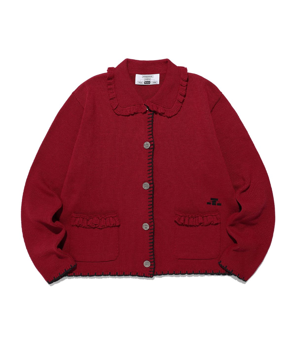 나이스고스트클럽(NICEGHOSTCLUB) FFATS FRILL CARDIGAN_RED(NG2EFUK683A)