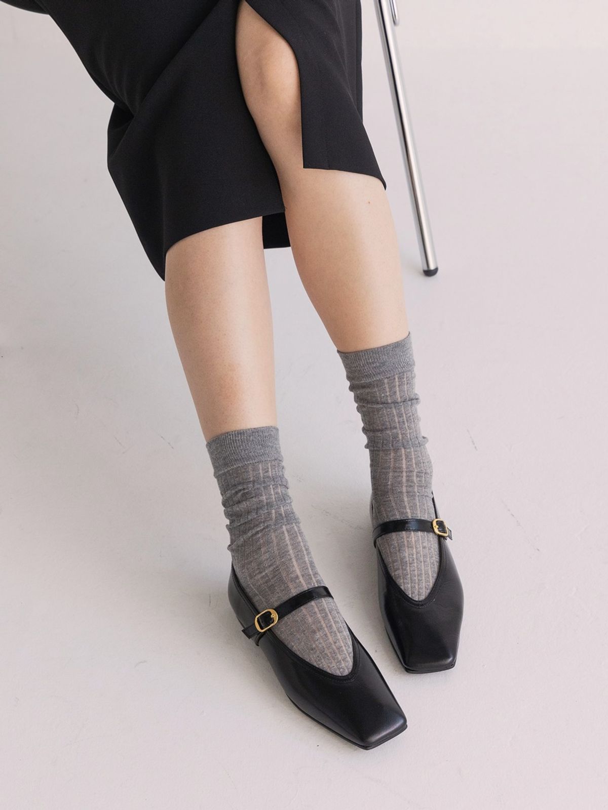 쥬다르(JEU DART) bruni maryjane flat  black
