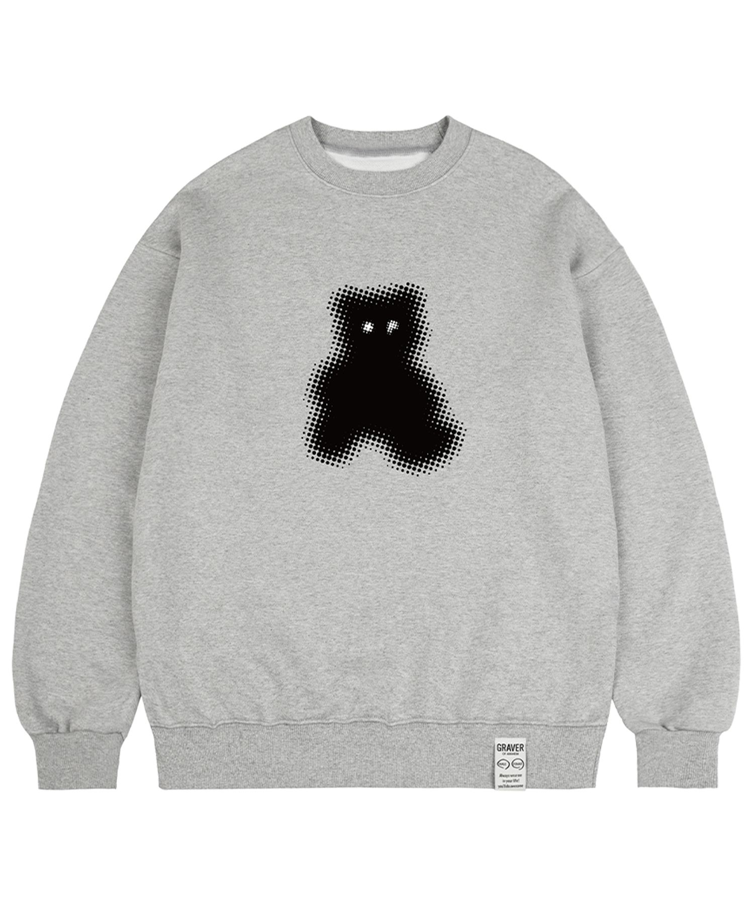 【GRAVER】24FW★ Dot Silhouette Bear Sweatshirt MUSINSA | GRAVER [UNISEX] Dot Silhouette Bear Man to Man_Gray