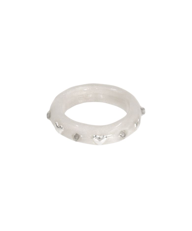 heart surrounding ring-white