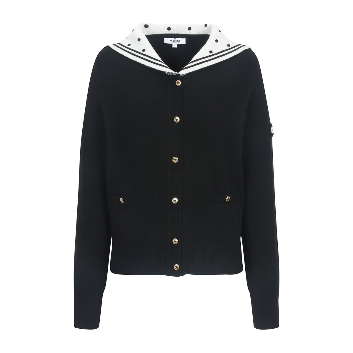마틴골프(MARTINE GOLF) Dot Sailor Cardigan_BLACK