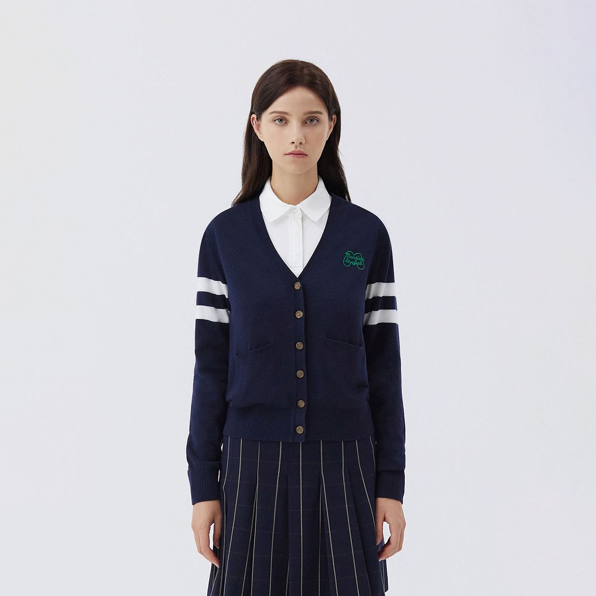 마틴골프(MARTINE GOLF) Double Stripe Cardigan_NAVY