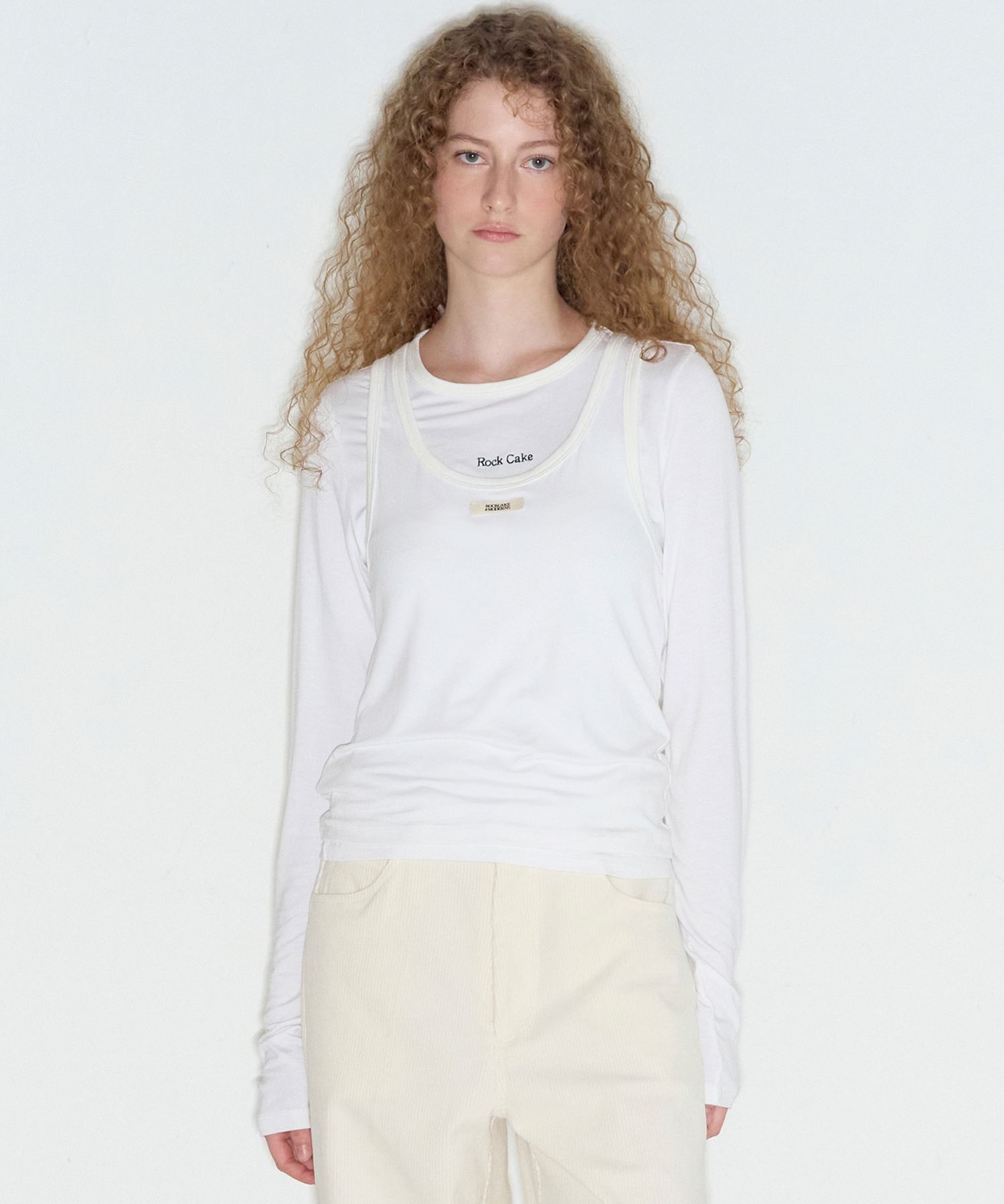 ◆ROCKCAKE◆ Beige Label Layerd LS Tee Gray MUSINSA | ROCKCAKE Beige Label Layerd LS Tee - Gray