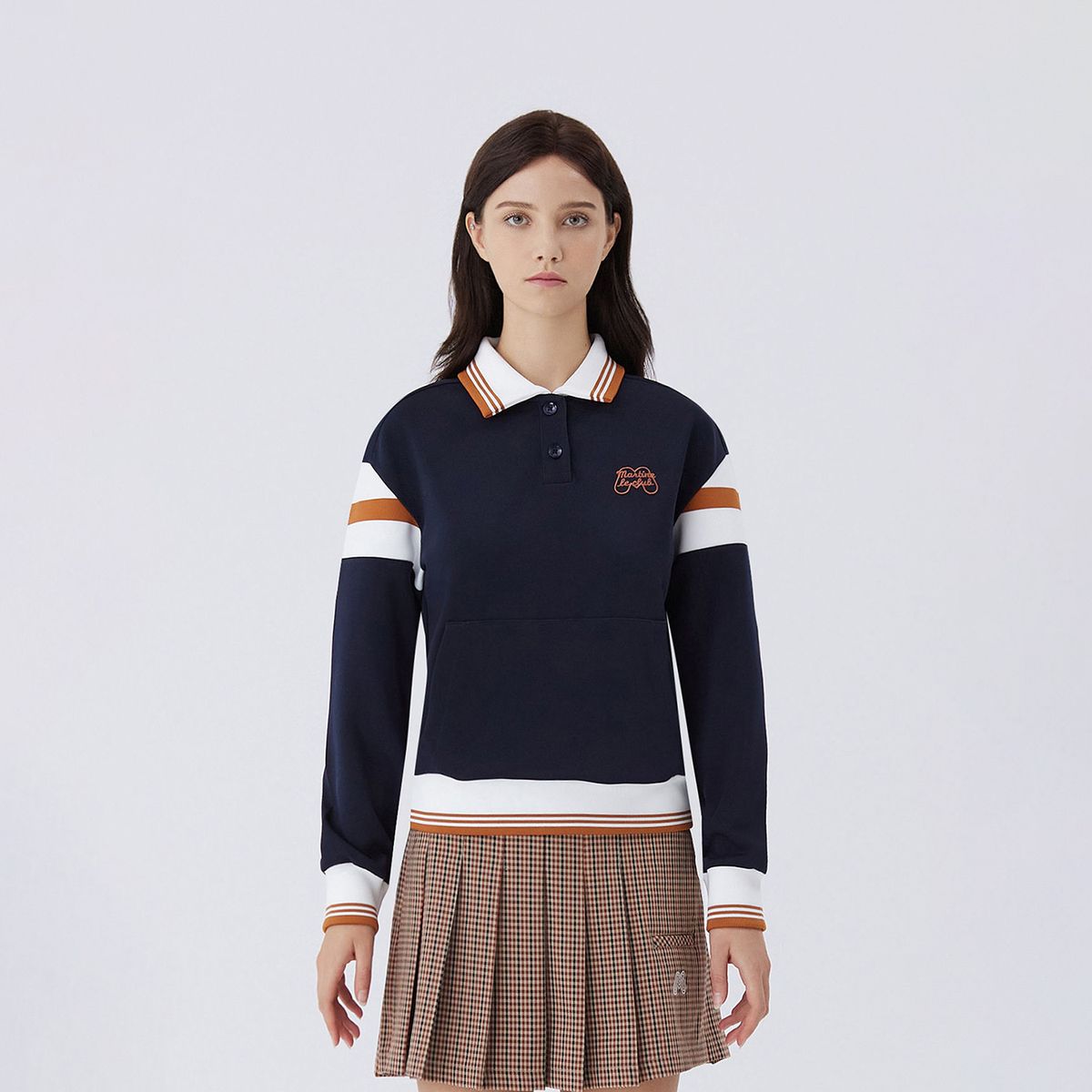 마틴골프(MARTINE GOLF) Knit Half Zip up T shirts_NAVY