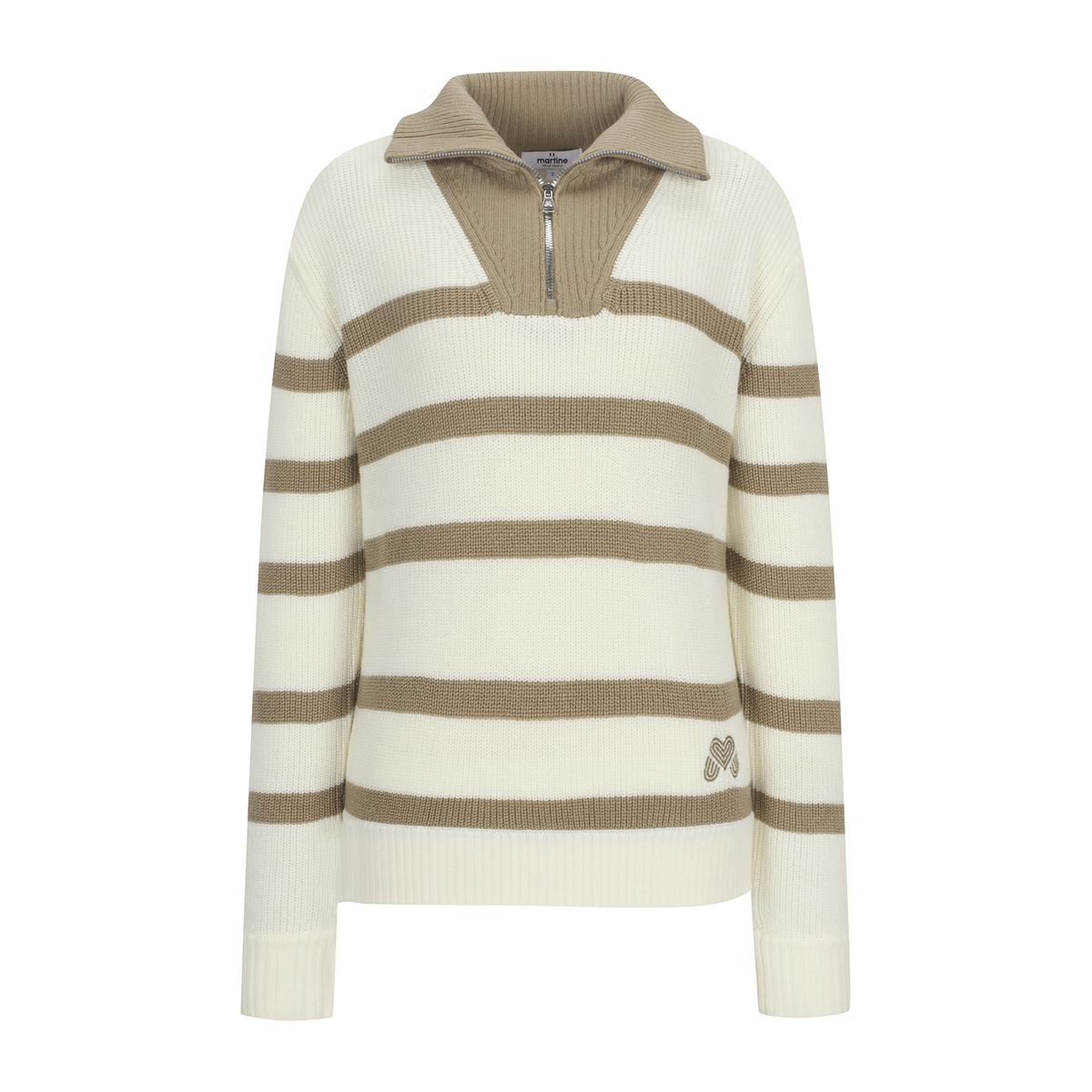 마틴골프(MARTINE GOLF) Stripe Half Zip up Knit_OFF-WHITE