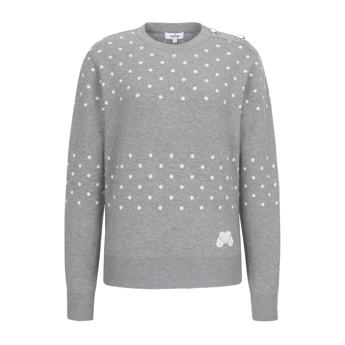 마틴골프(MARTINE GOLF) Logo Round neck knit_M/GRAY