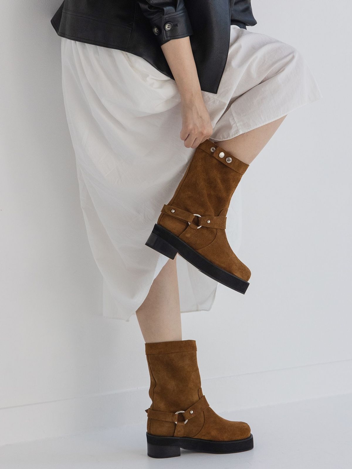 쥬다르(JEU DART) vintage half boots brown