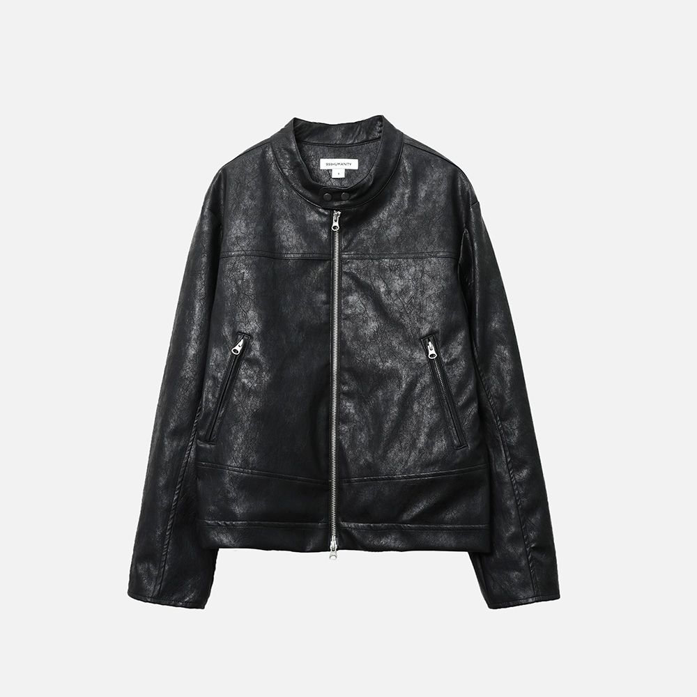 MUSINSA公式 | 999HUMANITY Rider Leather Jacket (Black)