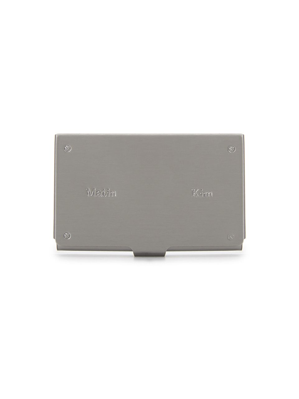 MUSINSA | MATIN KIM SIGNATURE METAL BUSINESS CARD CASE IN SILVER