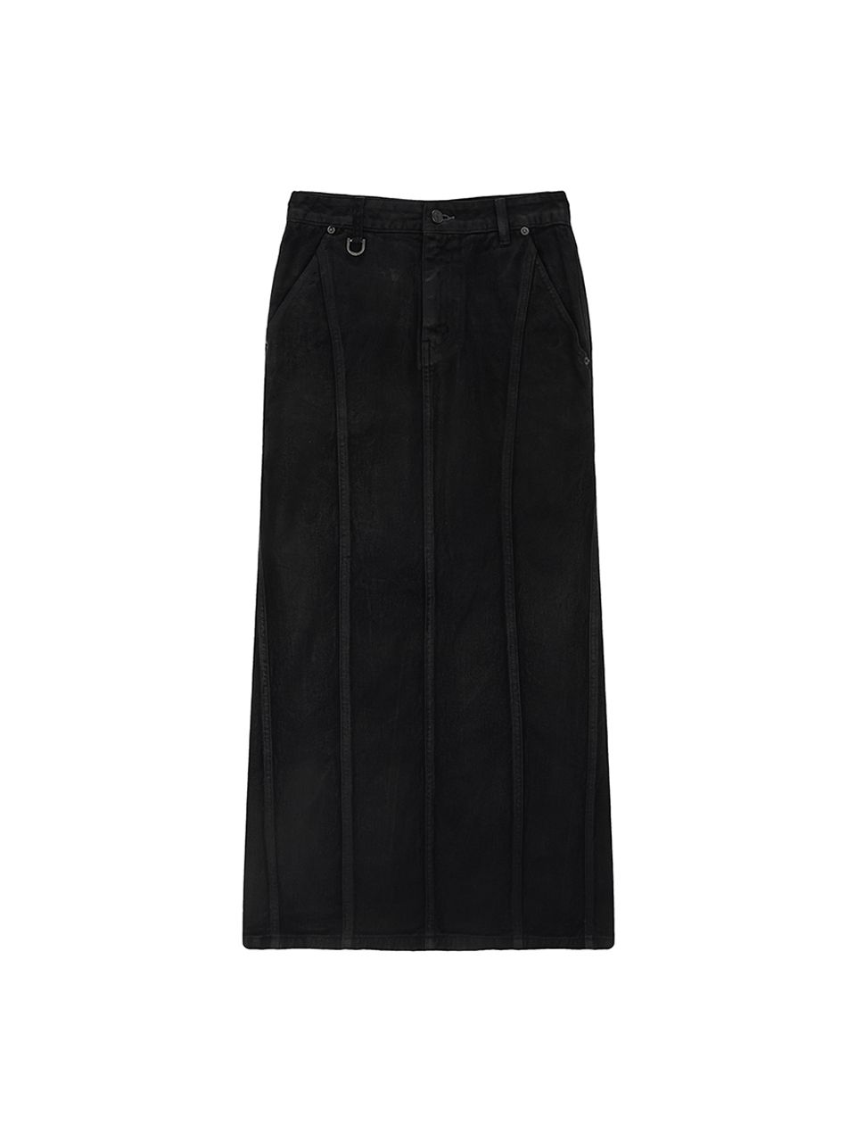 スカート [MATINKIM]wax coating denim skirt in black MUSINSA | MATIN KIM WAX COATING DENIM SKIRT IN BLACK