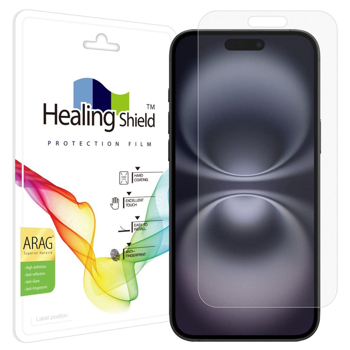 힐링쉴드(HEALINGSHIELD) 아이폰16 플러스 ARAG 고화질 저반사 액정보호필름 1매