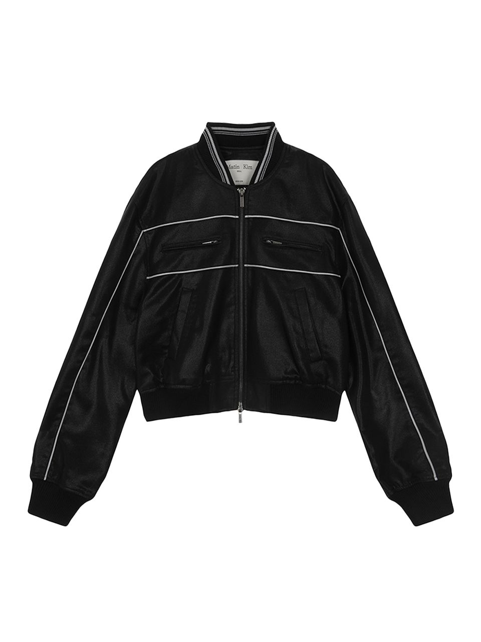 ★Matin Kim★BASEBALL CROP JUMPER FOR WOMEN フェイクレザー MUSINSA | MATIN KIM LEATHER BASEBALL CROP JUMPER FOR WOMEN