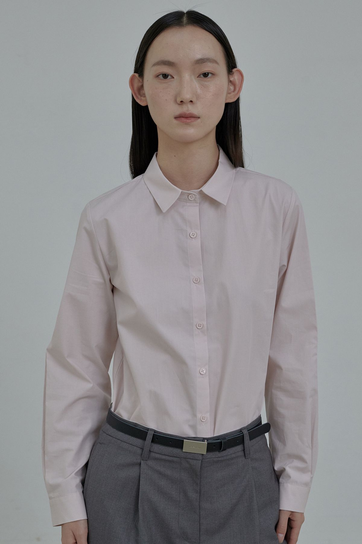 마우솔레움(MAU SOLEUM) Ray Semi Wide Shirt - Dusty Pink
