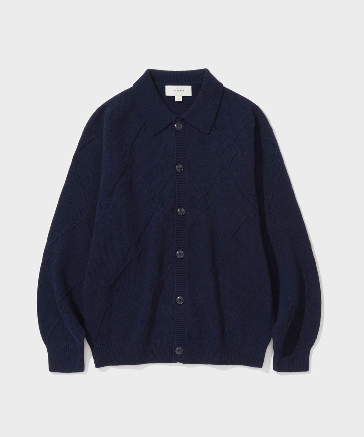 셔터(SHIRTER) LOGO PATTERN CARDIGAN V3 (NAVY)