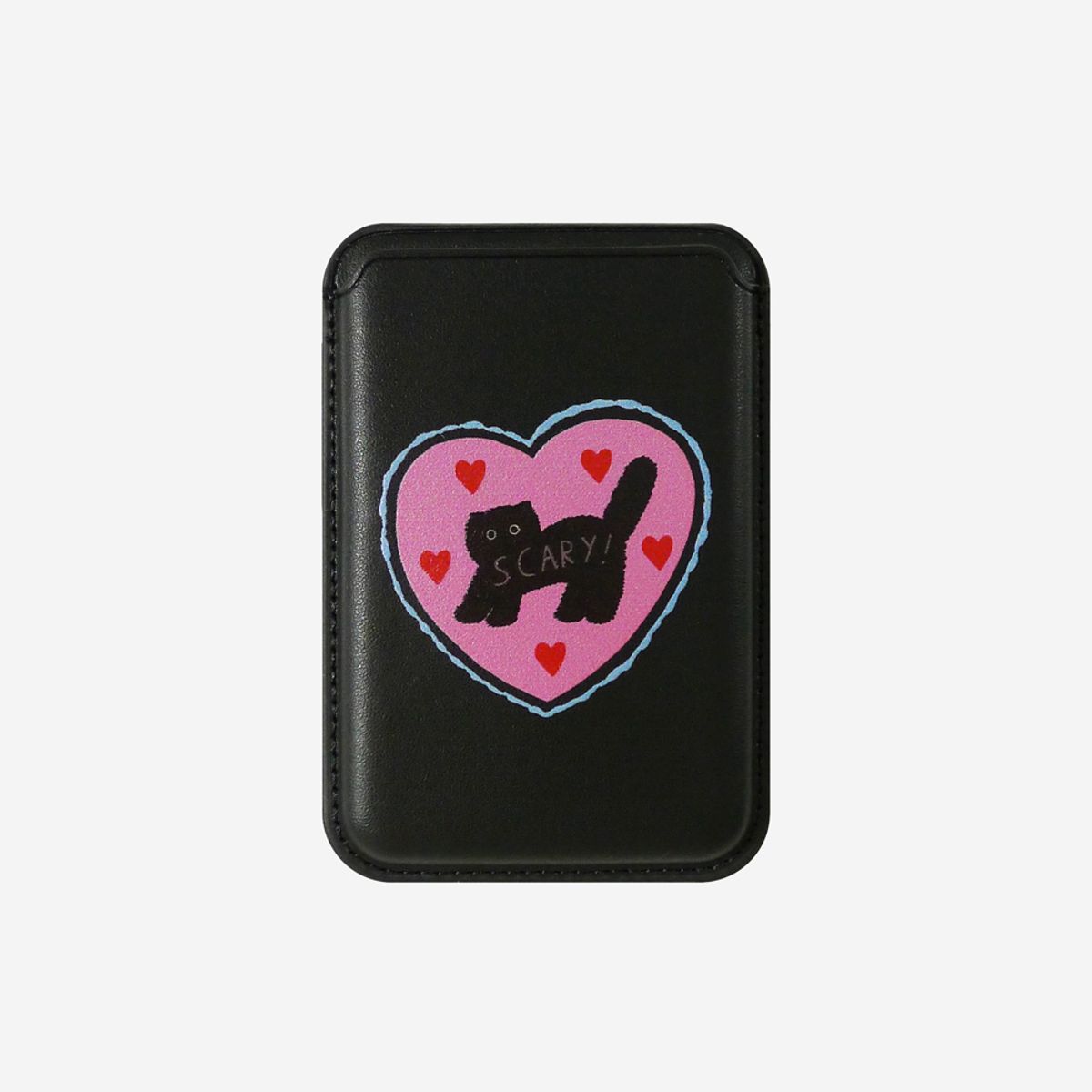 러브오낫(LOVE OR NOT) 맥세이프 카드지갑_Black-Pink Love-Scary Cat Magsafe Cardcase