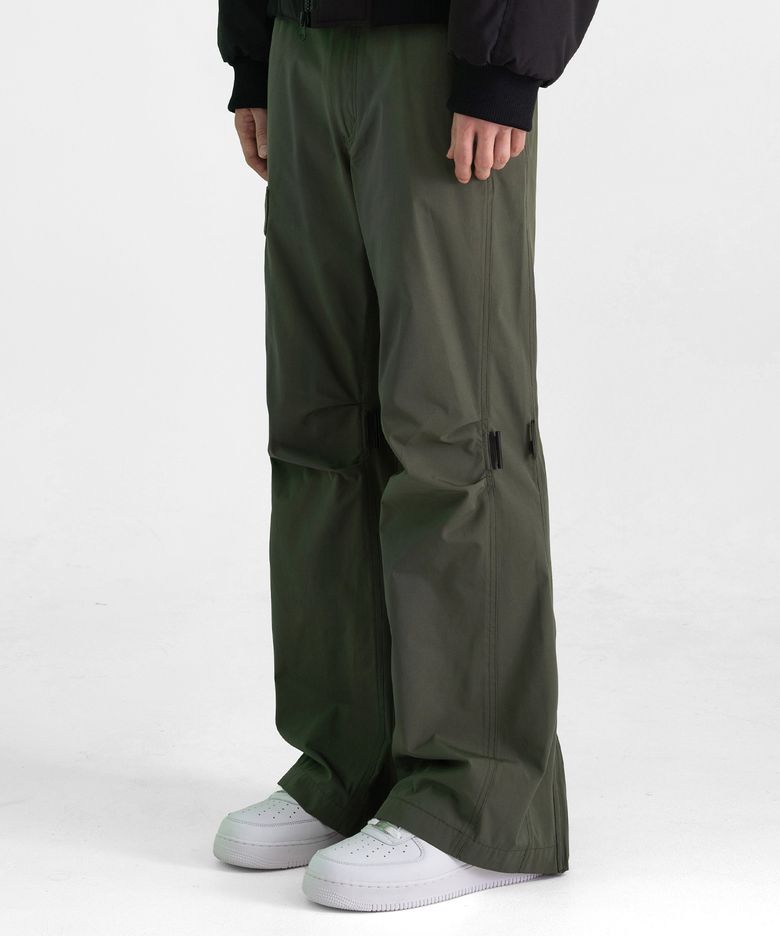 Poly Cotton RIB Buckle Pants - KHAKI