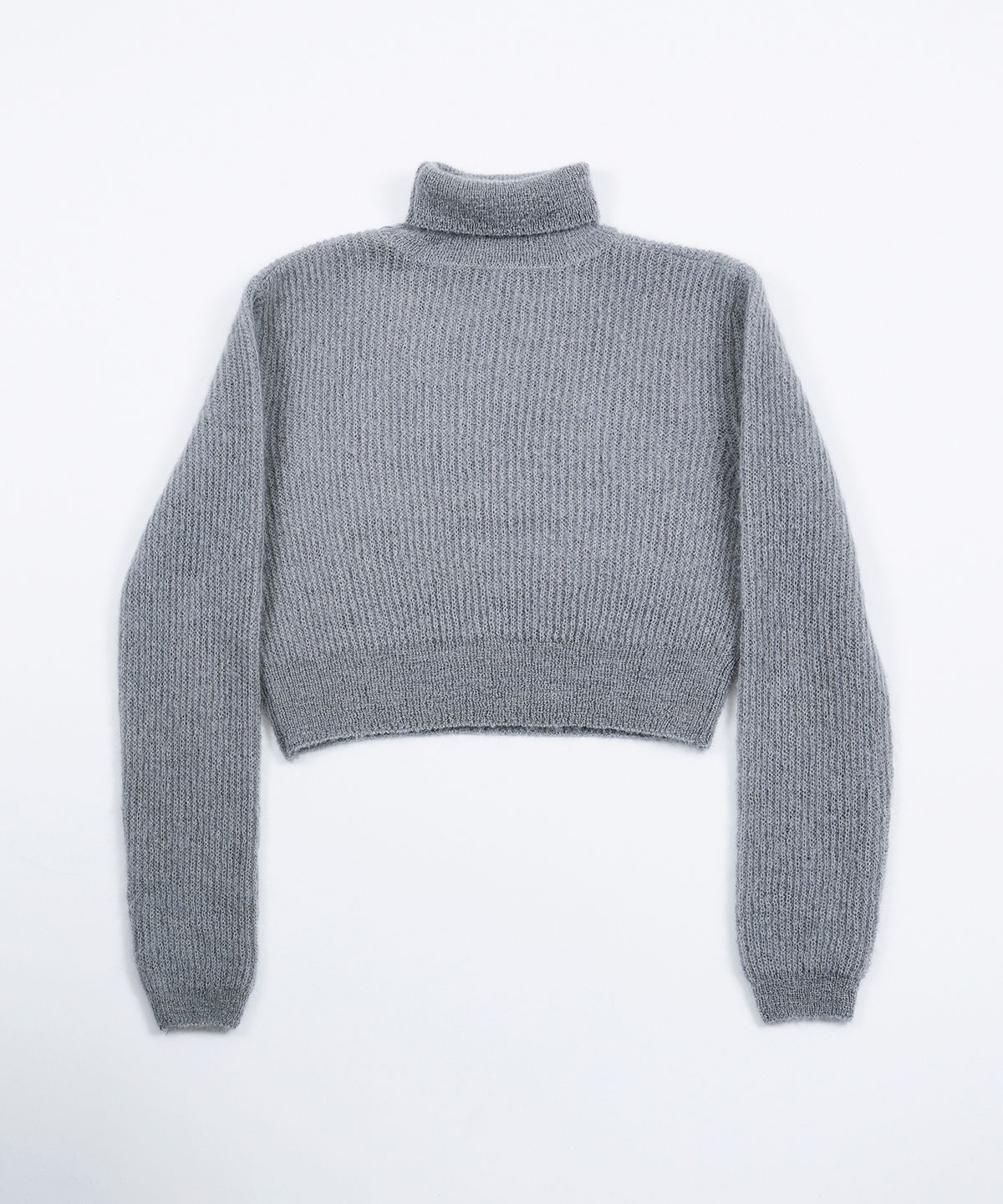 씨커슨(CKUSUN) MOHAIR BLEND CROP KNIT TOP - GREY
