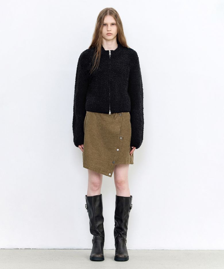 코듀로이 언밸런스 스커트 ASH BROWN