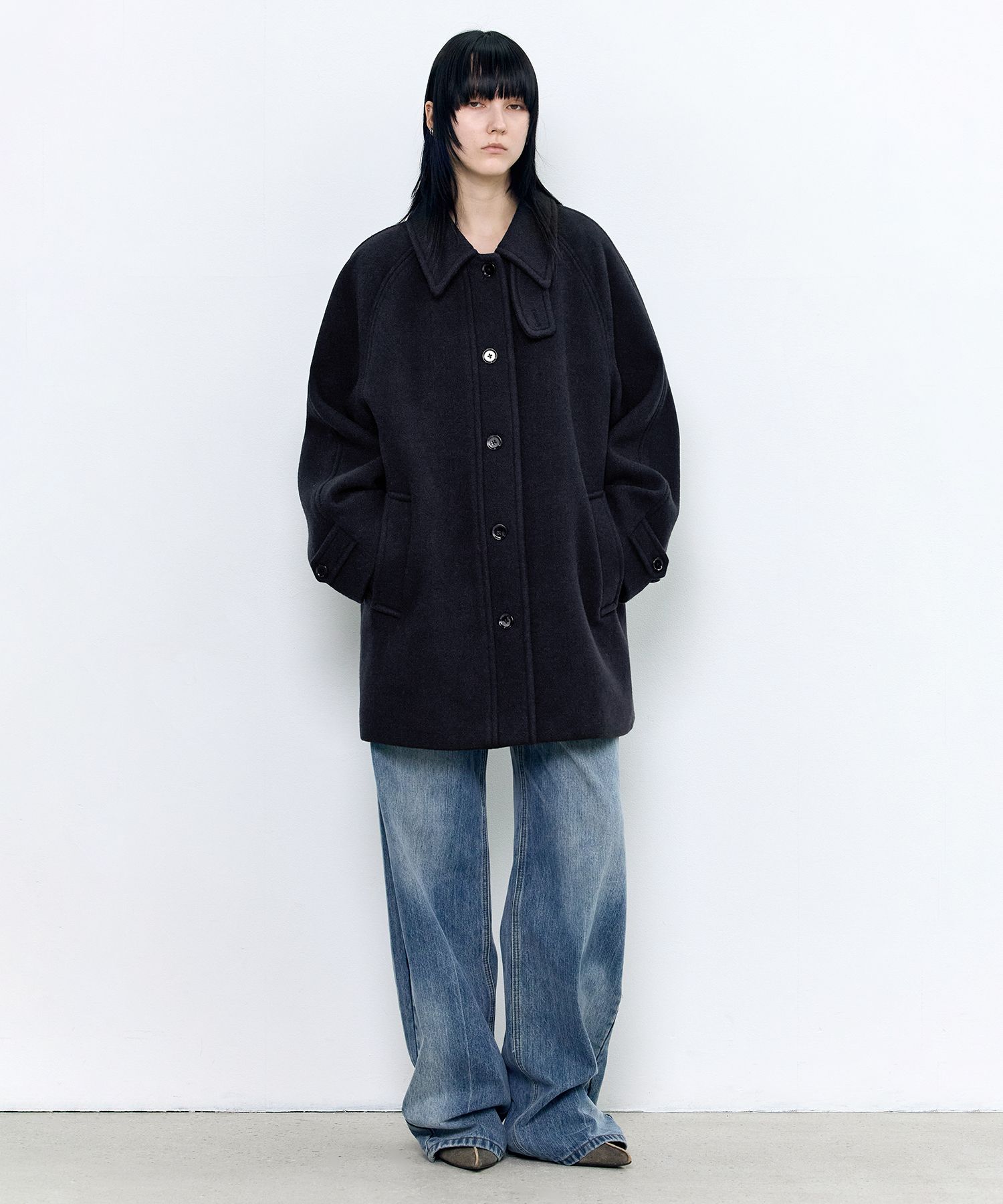 Navy Balmain Coat Womens MUSINSA INSILENCE WOMEN SOFT HALF BALMAIN