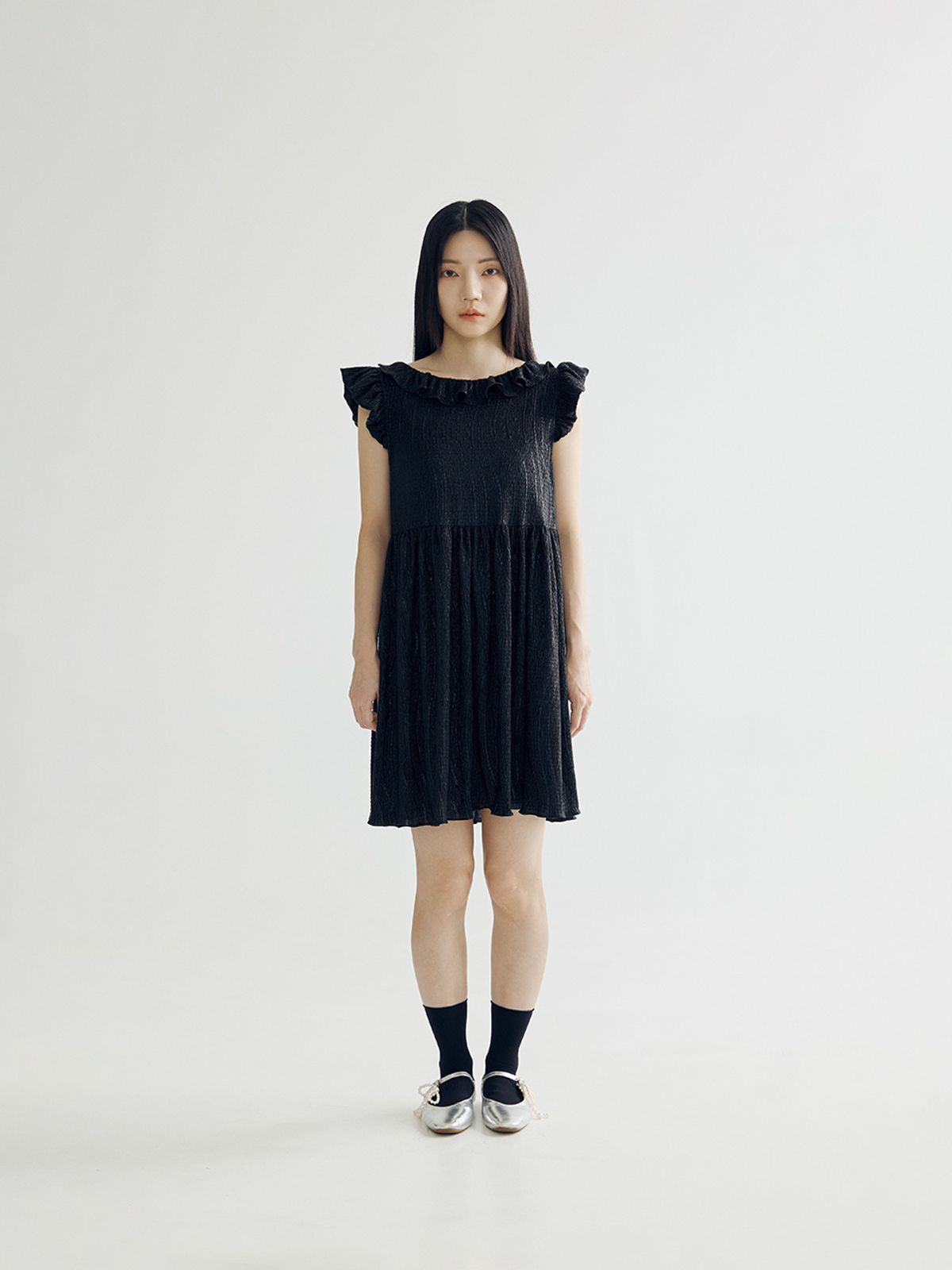 봄날 부티크(BOMNAL BOUTIQUE) 웨이브 드레스 _ 블랙