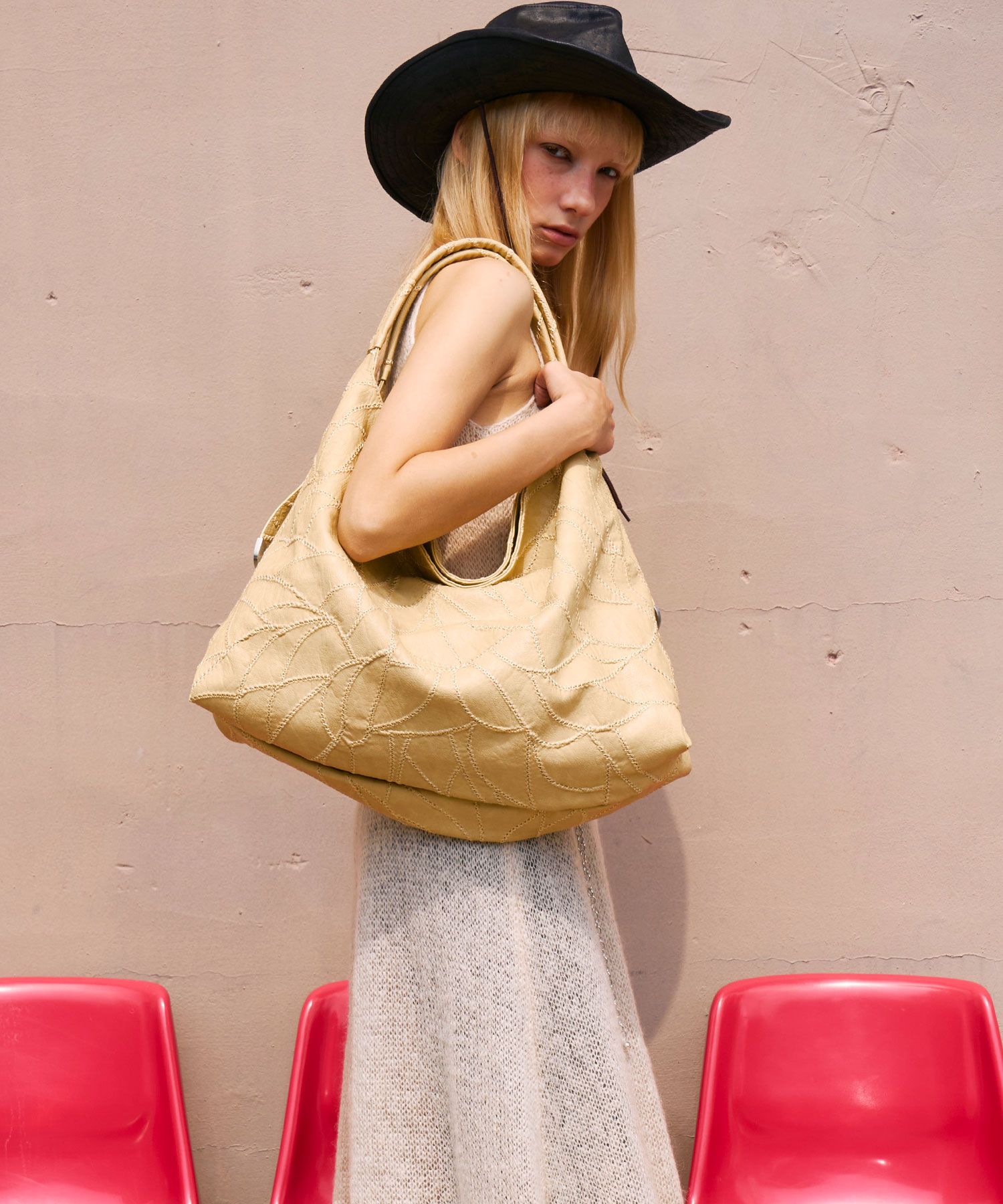 MUSINSA | SAND MUSEUM CACTUS HOBO BAG [Butter Yellow]