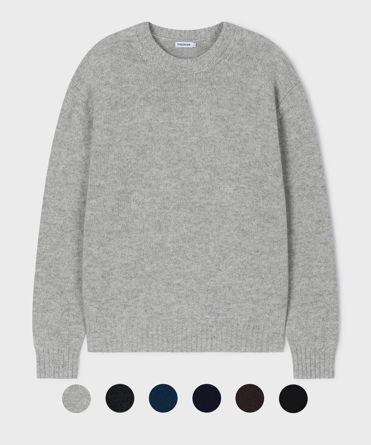 편마(PYEON MA) Merino Wool 100 Round Neck Knit - (6 Color)
