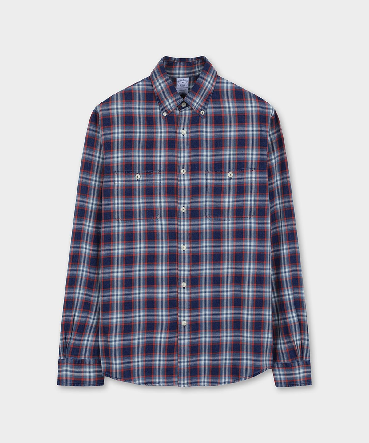브룩스 브라더스(BROOKS BROTHERS) YD 체크 패턴 인디고 워크셔츠 (레드) (BBTHMM3765DEF)