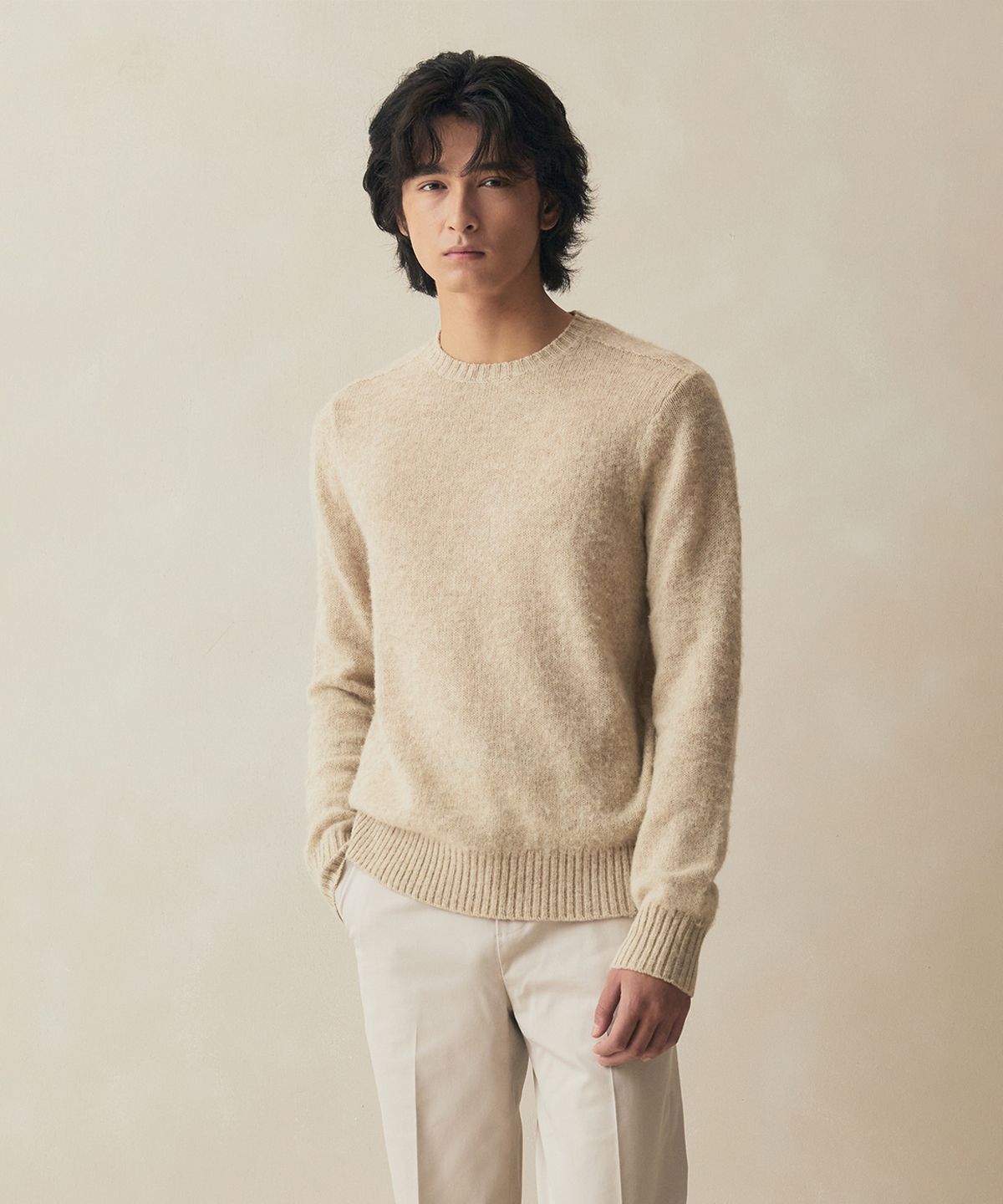 브룩스 브라더스(BROOKS BROTHERS) 브러쉬드 울 클래식 스웨터 (그레이) (BBWRMM4286ZEW)