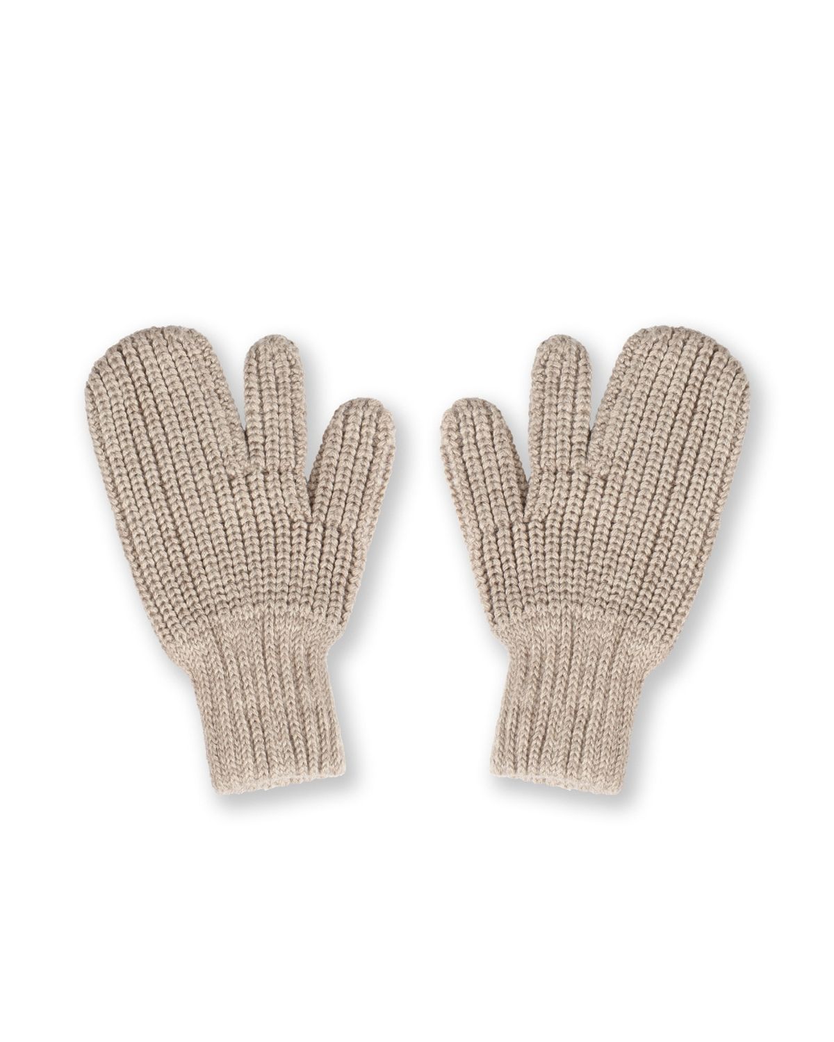 비슬로우(BESLOW) 3 FINGER WOOL BLENDED KNIT GLOVES OATMEAL
