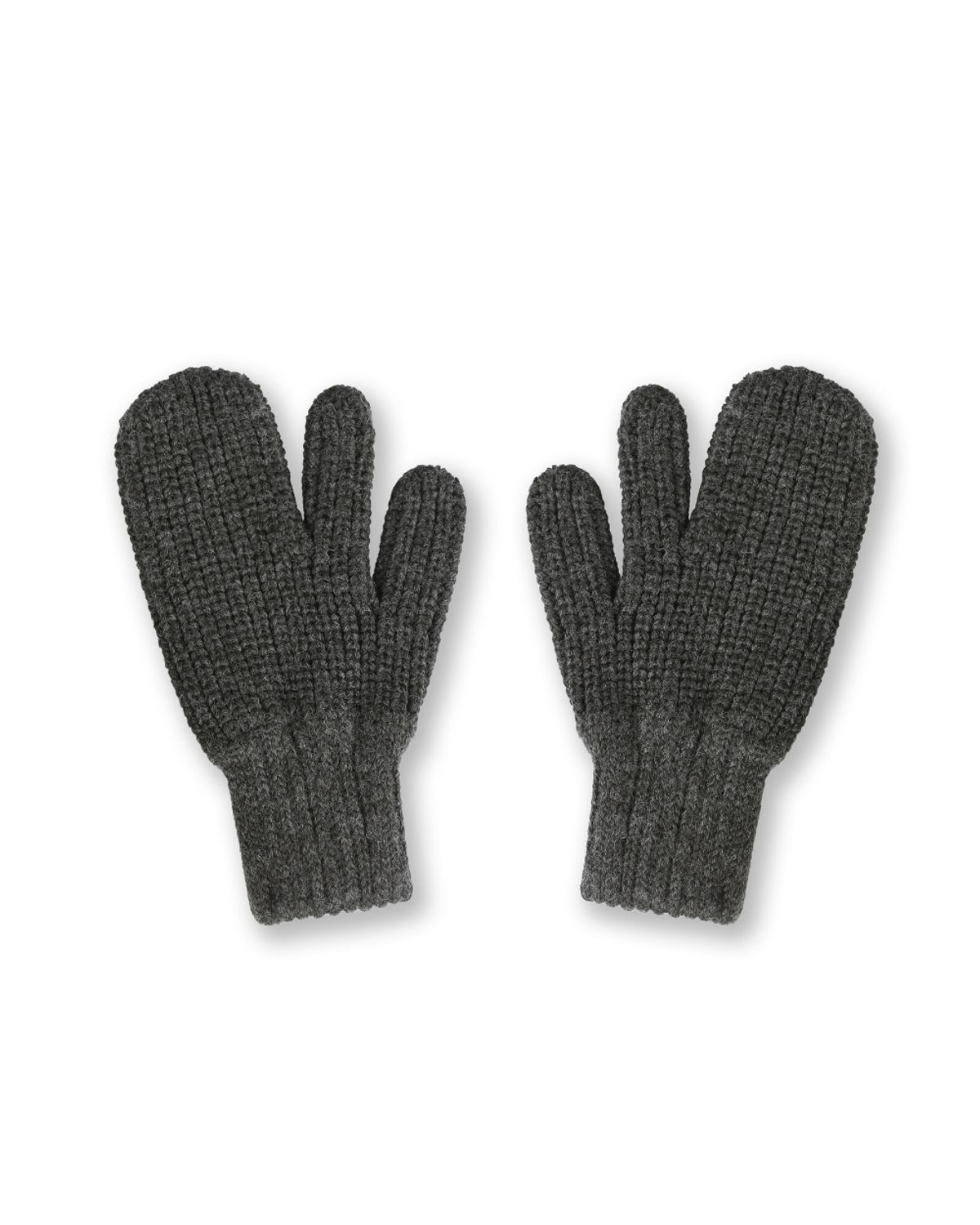비슬로우(BESLOW) 3 FINGER WOOL BLENDED KNIT GLOVES CHARCOAL