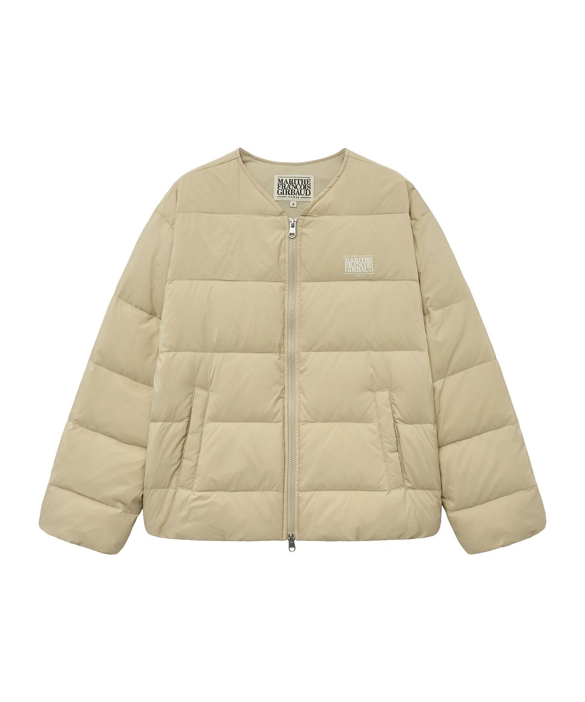 마리떼 프랑소와 저버(MARITHÉ + FRANҪOIS GIRBAUD) COLLARLESS LIGHTWEIGHT DUCK DOWN JACKET light beige
