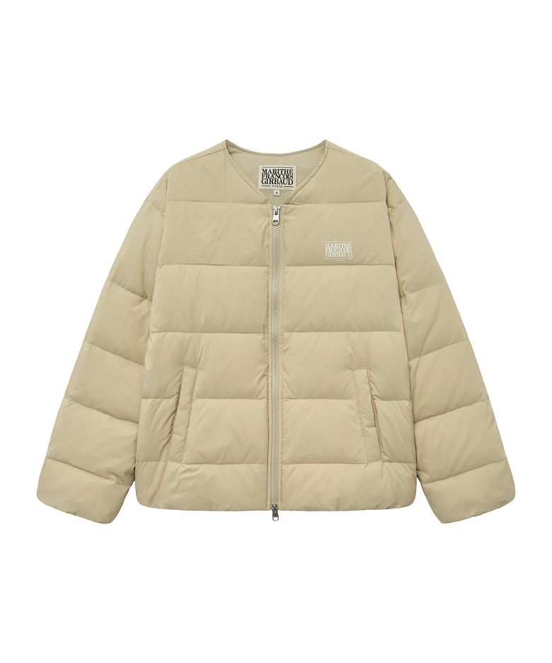 COLLARLESS LIGHTWEIGHT DUCK DOWN JACKET light beige