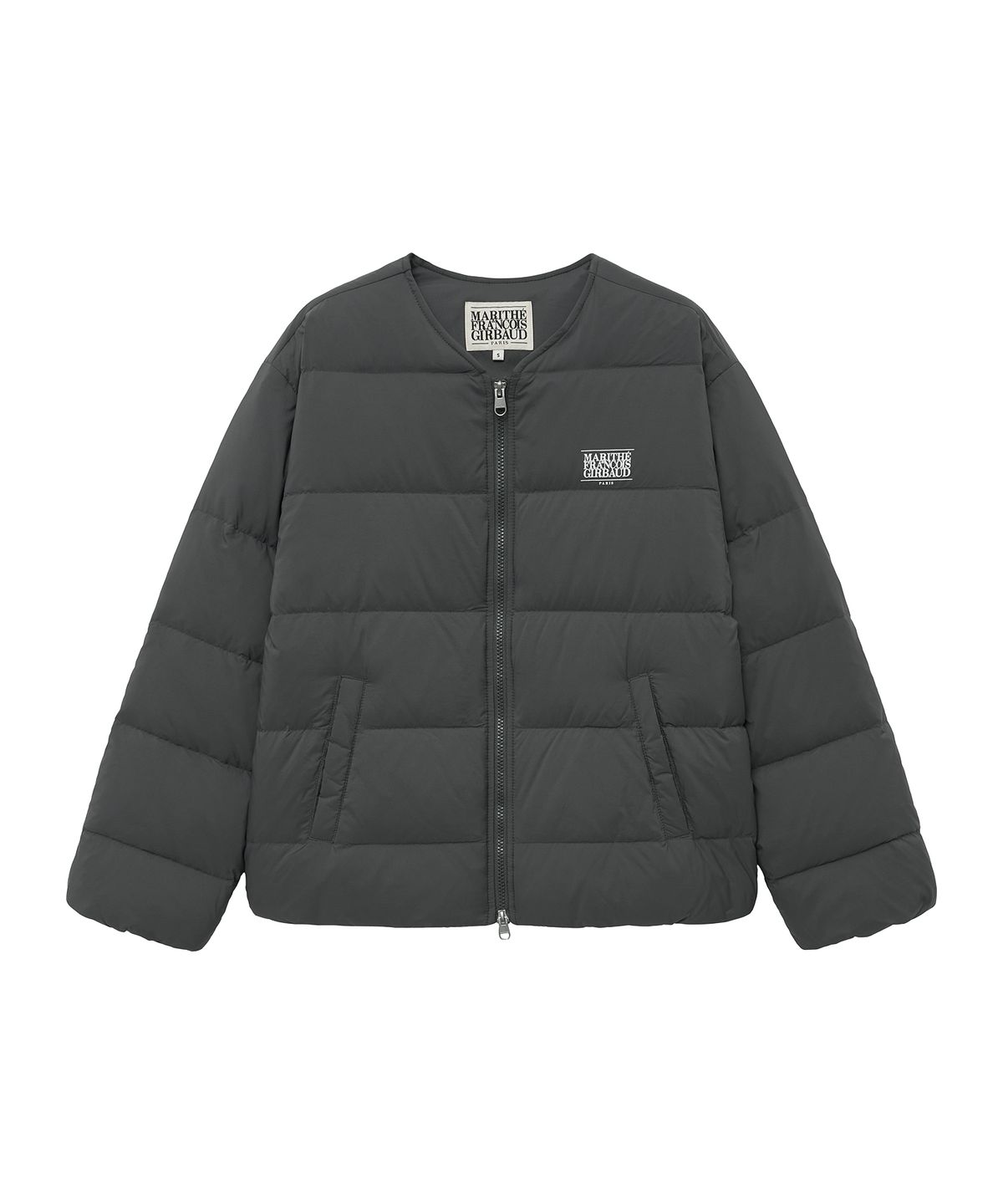 마리떼 프랑소와 저버(MARITHÉ + FRANҪOIS GIRBAUD) COLLARLESS LIGHTWEIGHT DUCK DOWN JACKET charcoal