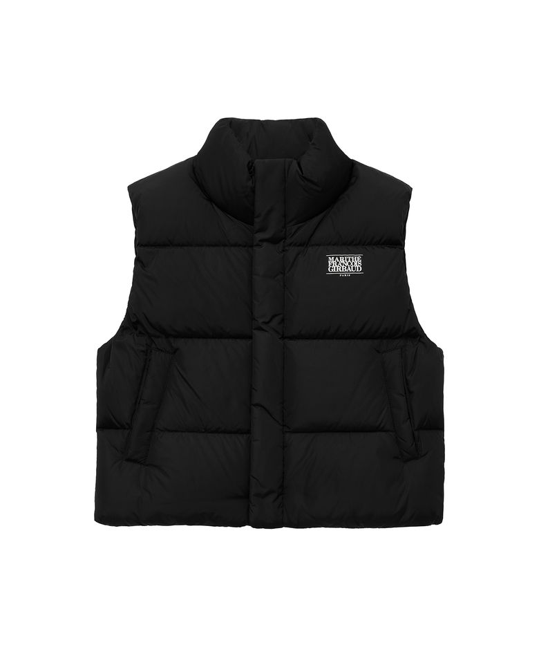W CLASSIC LOGO DUCK DOWN CROP VEST black