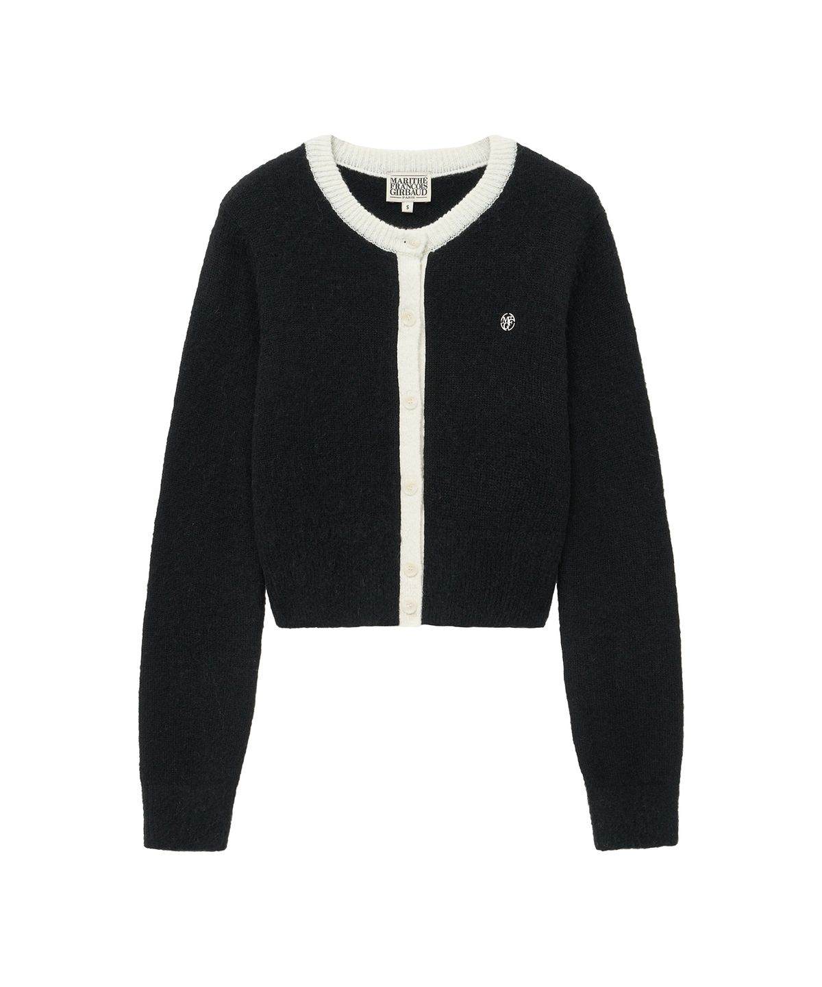 마리떼 프랑소와 저버(MARITHÉ + FRANҪOIS GIRBAUD) W CIRCLE LOGO MOHAIR CROP CARDIGAN black
