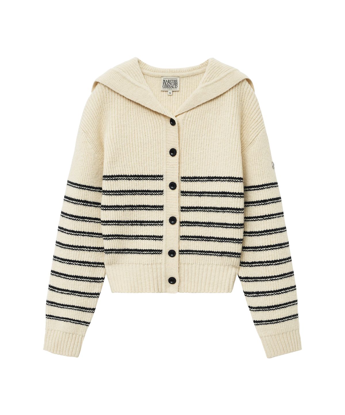 마리떼 프랑소와 저버(MARITHÉ + FRANҪOIS GIRBAUD) W SAILOR STRIPE KNIT CARDIGAN ivory