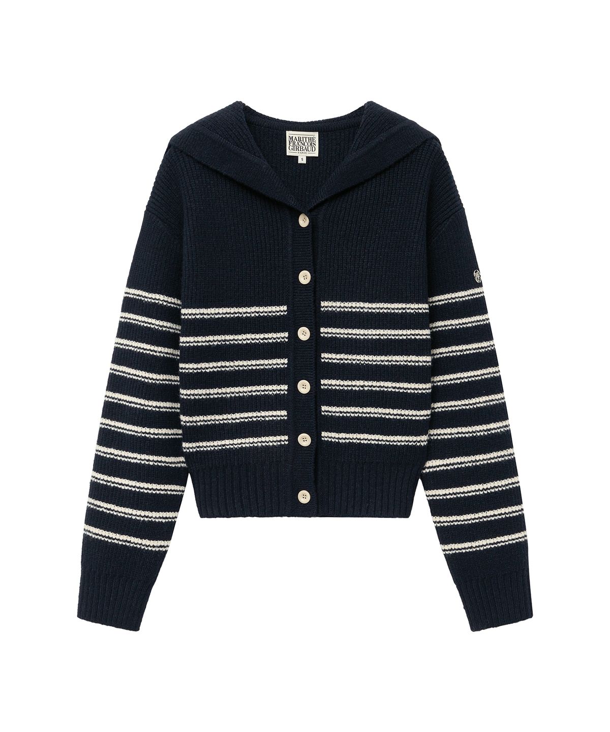 마리떼 프랑소와 저버(MARITHÉ + FRANҪOIS GIRBAUD) W SAILOR STRIPE KNIT CARDIGAN navy