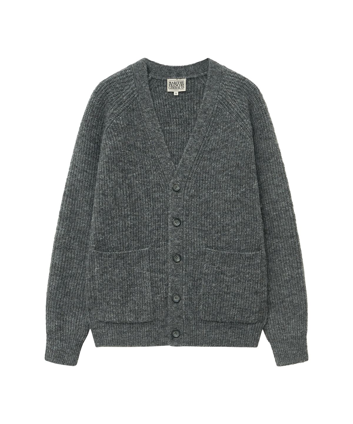 마리떼 프랑소와 저버(MARITHÉ + FRANҪOIS GIRBAUD) HAIRY OVERFIT V NECK CARDIGAN gray