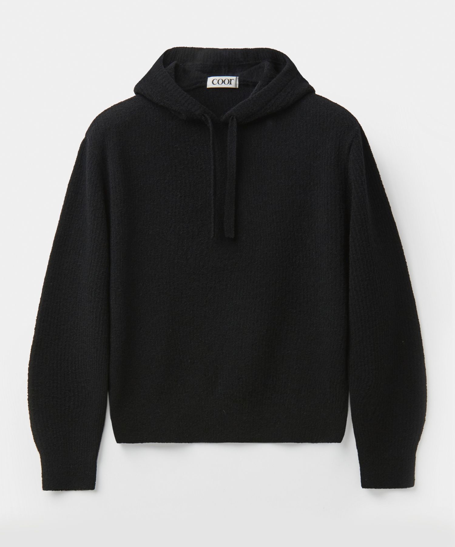 ★COOR★ Wool Blend Buckle Yarn Hooded Sweater Black CXE4KT0 MUSINSA | COOR Wool Blend Buckle Yarn Hooded Sweater (Black)