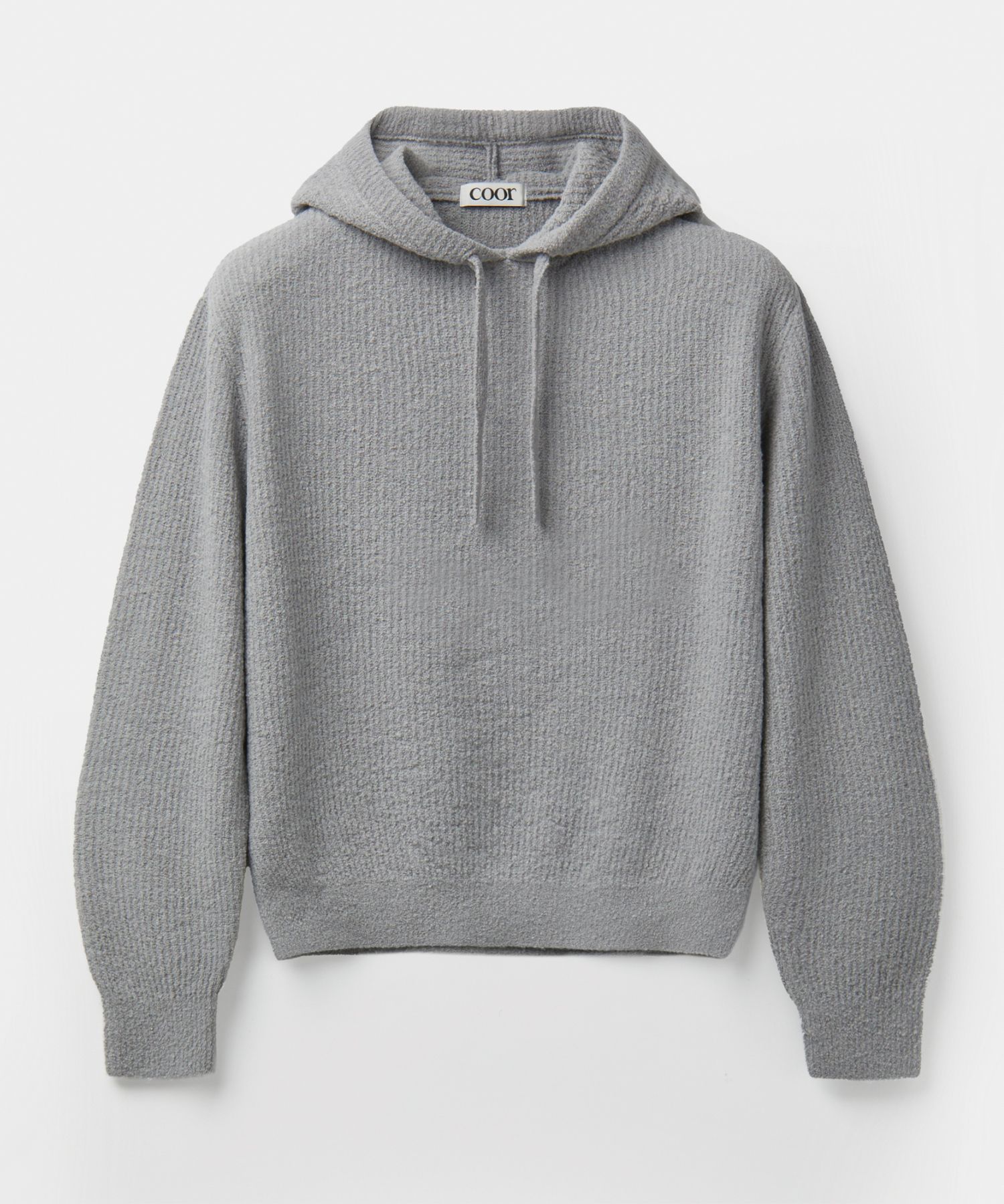 MUSINSA | COOR Wool Blend Buckle Yarn Hooded Sweater (Light