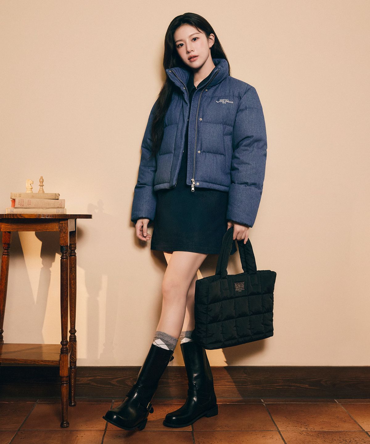 마리떼 프랑소와 저버(MARITHÉ + FRANҪOIS GIRBAUD) CLASSIC LOGO PADDING TOTE BAG black